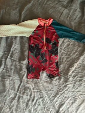Seea Kids One-Piece Swimsuit in Red, Teal, Coral, Cream